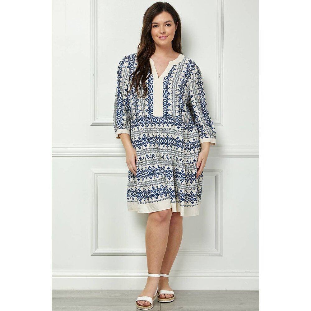 NWT Figueroa & Flower Plus Size Print Dress Size 1X